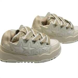 NEW KAALIXTO women's round toe sneakers in white/ cream